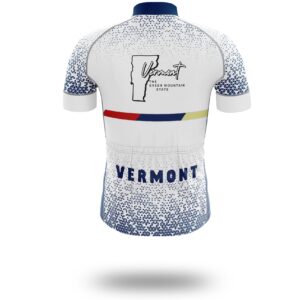 Vermont Cycling Jersey, Vermont Map Cycling Jersey - Short Sleeve Cycling Jersey-White