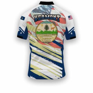 Vermont States Cycling Jersey, USA Flag Men Women Jersey Full Kit - Short Sleeve Cycling Jersey-White