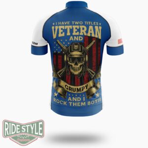 Veteran & Grumpy Cycling Jersey - Short Sleeve Cycling Jersey-White