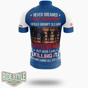 Veteran Grumpy Old Army Classic Cycling Jersey - Short Sleeve Cycling Jersey-White