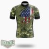 Veteran Us Military Pride American Flag Vintage Cycling Jersey Kit - Short Sleeve Cycling Jersey-White