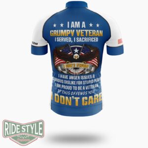 Veterans Day I Am A Grumpy Old Veteran Classic Cycling Jersey - Short Sleeve Cycling Jersey-White