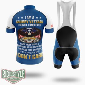 Veterans Day I Am A Grumpy Old Veteran Classic Cycling Jersey - Short Sleeve Cycling Jersey Kit-White