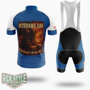 Veterans Day Tribute Tee Grateful Veteran Cotton Cycling Jersey - Short Sleeve Cycling Jersey Kit-White