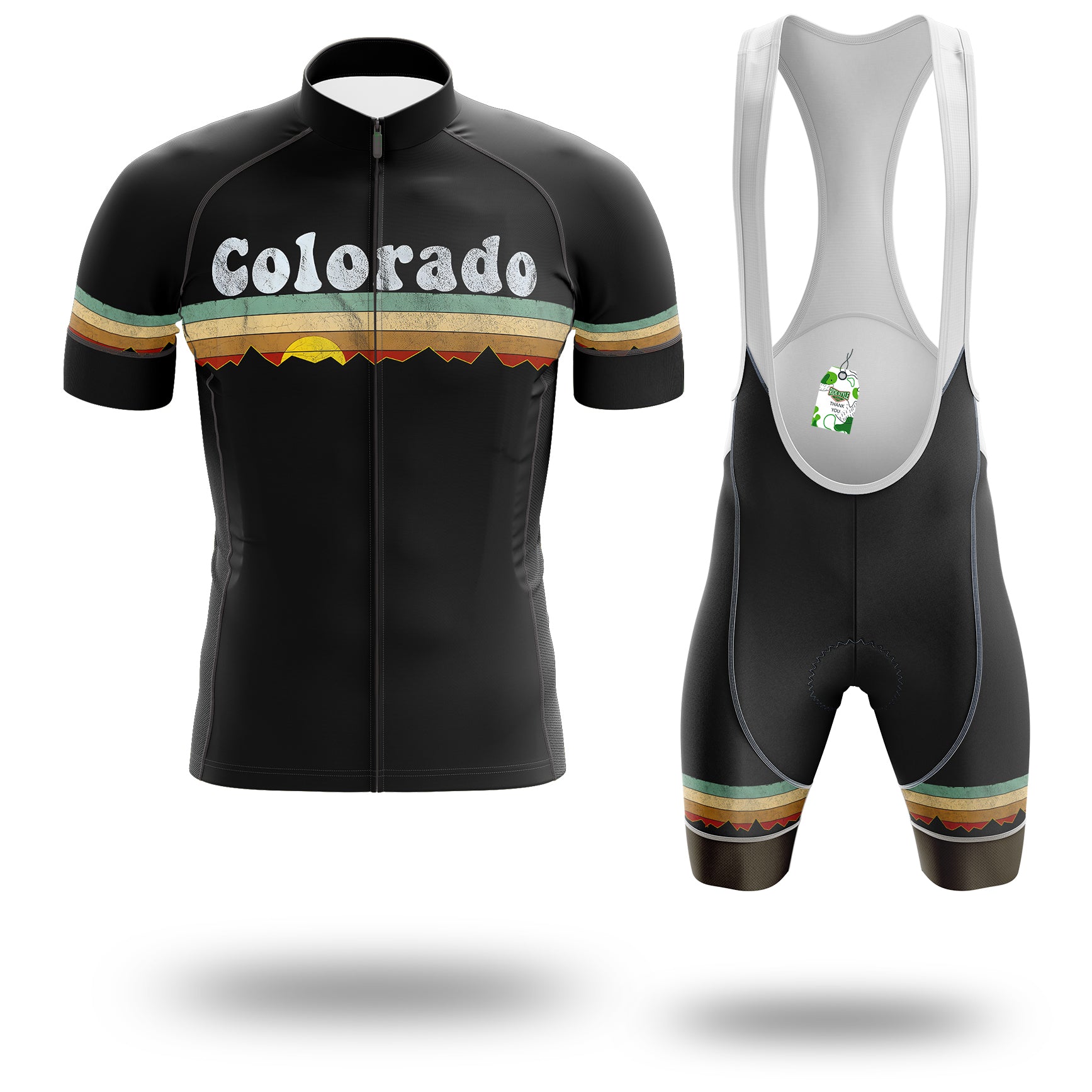 Vintage 70s Retro Colorado Cycling Jersey, Retro Cycling Kit - Short Sleeve Cycling Jersey Kit-White
