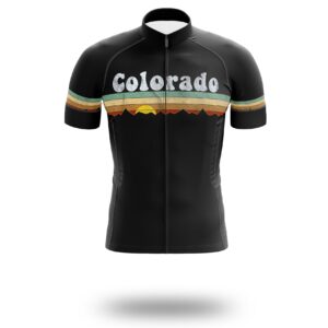 Vintage 70s Retro Colorado Cycling Jersey, Retro Cycling Kit - Short Sleeve Cycling Jersey-White