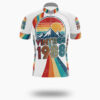 Vintage 80s Striped Sunset 1988 Custom Number Cycling Jersey - Short Sleeve Cycling Jersey-White