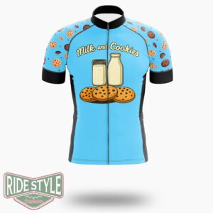 Vintage And Cookies Blue Chocolate Chip Cycling Jersey Kit, Bicycle Clothing - Short Sleeve Cycling Jersey-White