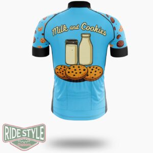 Vintage And Cookies Blue Chocolate Chip Cycling Jersey Kit, Bicycle Clothing - Short Sleeve Cycling Jersey-White