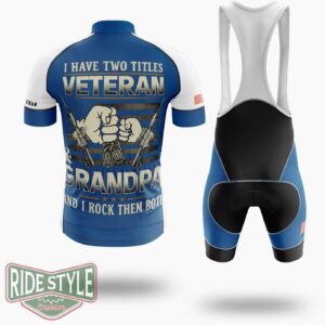 Vintage I Have Two Titles Veteran Classic Cycling Jersey - Short Sleeve Cycling Jersey Kit-White