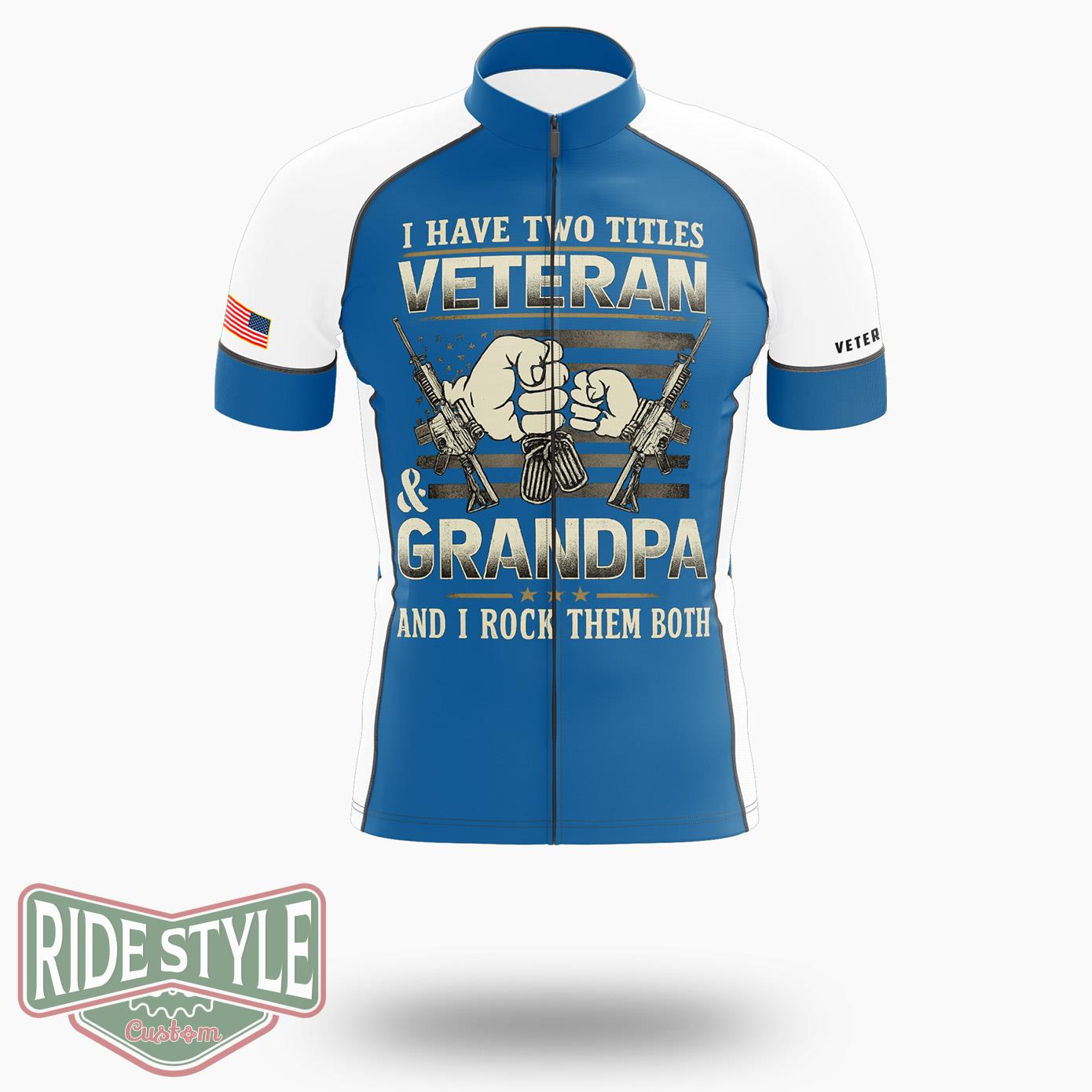 Vintage I Have Two Titles Veteran Classic Cycling Jersey - Short Sleeve Cycling Jersey-White