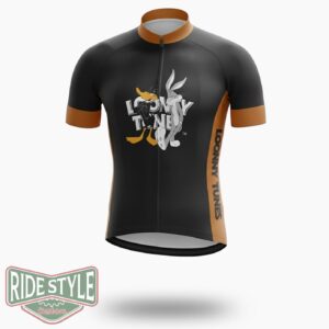 Vintage Looney Tunes Daffy Ducks Cycling Jersey Kit - Short Sleeve Cycling Jersey-White