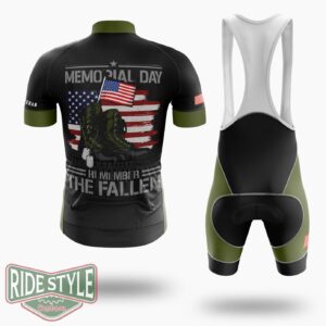 Vintage Memorial Day Veteran Cycling Jersey Kit - Short Sleeve Cycling Jersey Kit-White