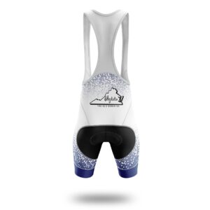 Virginia Cycling Jersey, Virginia Map Cycling Jersey - Bib Shorts-White