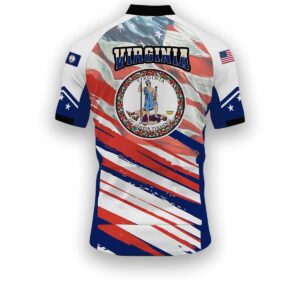 Virginia States Cycling Jersey, USA Flag Men Women Jersey Full Kit - Short Sleeve Cycling Jersey-White