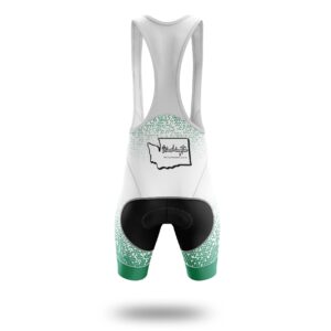 Washington Cycling Jersey, Washington Map Cycling Jersey - Bib Shorts-White
