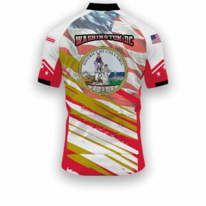 Washington DC States Cycling Jersey, USA Flag Men Women Jersey Full Kit - Short Sleeve Cycling Jersey-White