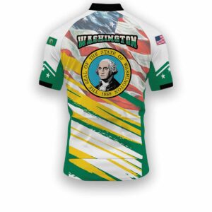 Washington States Cycling Jersey, USA Flag Men Women Jersey Full Kit - Short Sleeve Cycling Jersey-White