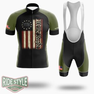 We the People Shirt, Vintage USA Flag Shirt, 1776 Shirt - Short Sleeve Cycling Jersey Kit-White