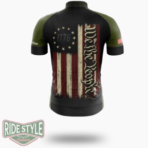 We the People Shirt, Vintage USA Flag Shirt, 1776 Shirt - Short Sleeve Cycling Jersey-White