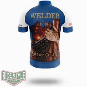 Welder American Flag Usa Cycling Jersey - Short Sleeve Cycling Jersey-White