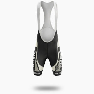 White and Black Pattern Cycling Jersey, Custom Name, Custom Team Name and Custom Logo Cycling Jersey - Bib Shorts-White