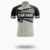 White and Black Pattern Cycling Jersey, Custom Name, Custom Team Name and Custom Logo Cycling Jersey - Short Sleeve Cycling Jersey-White
