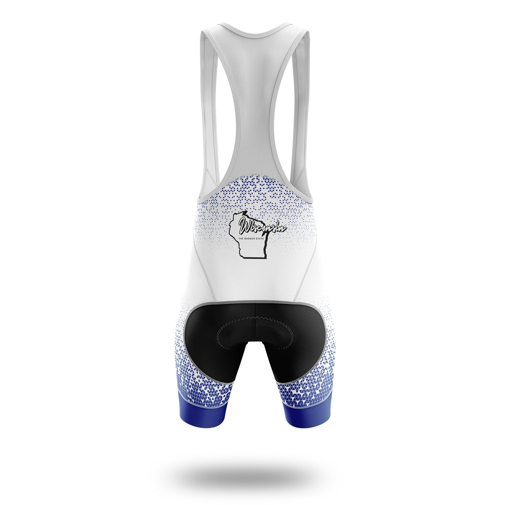 Wisconsin Cycling Jersey, Wisconsin Map Cycling Jersey - Bib Shorts-White