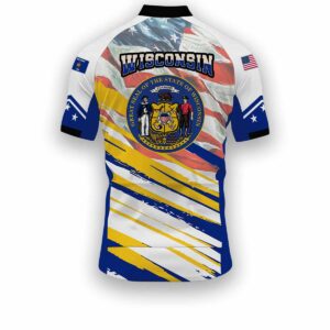 Wisconsin States Cycling Jersey, USA Flag Men Women Jersey Full Kit - Short Sleeve Cycling Jersey-White