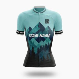 Women Cycling Jersey, Custom Team Name and Your Name Mountain Cycling Jersey - Women Short Sleeve Cycling Jersey-White