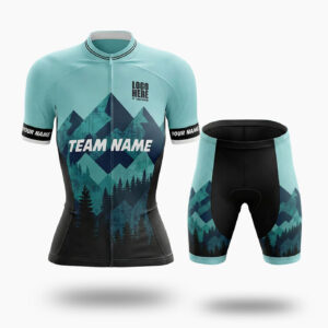 Women Cycling Jersey, Custom Team Name and Your Name Mountain Cycling Jersey - Short Sleeve Cycling Jersey Kit-White