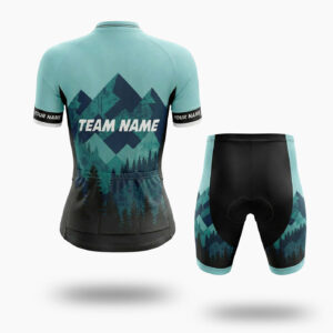Women Cycling Jersey, Custom Team Name and Your Name Mountain Cycling Jersey - Short Sleeve Cycling Jersey Kit-White