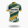 Women Cycling Jersey Green & Yellow Custom Name, Custom Team Name, Upload Team Logo Jersey - Women Short Sleeve Cycling Jersey-White