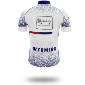 Wyoming Cycling Jersey, Wyoming Map Cycling Jersey - Short Sleeve Cycling Jersey-White