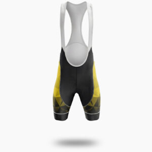 Yellow Men's Cycling Jersey Custom Name, Custom Logo Team - Bib Shorts-White