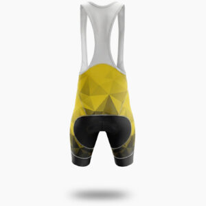 Yellow Men's Cycling Jersey Custom Name, Custom Logo Team - Bib Shorts-White