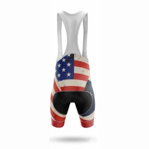 American Flag Grunge Style Performance Men's Cycling Bib Shorts 3