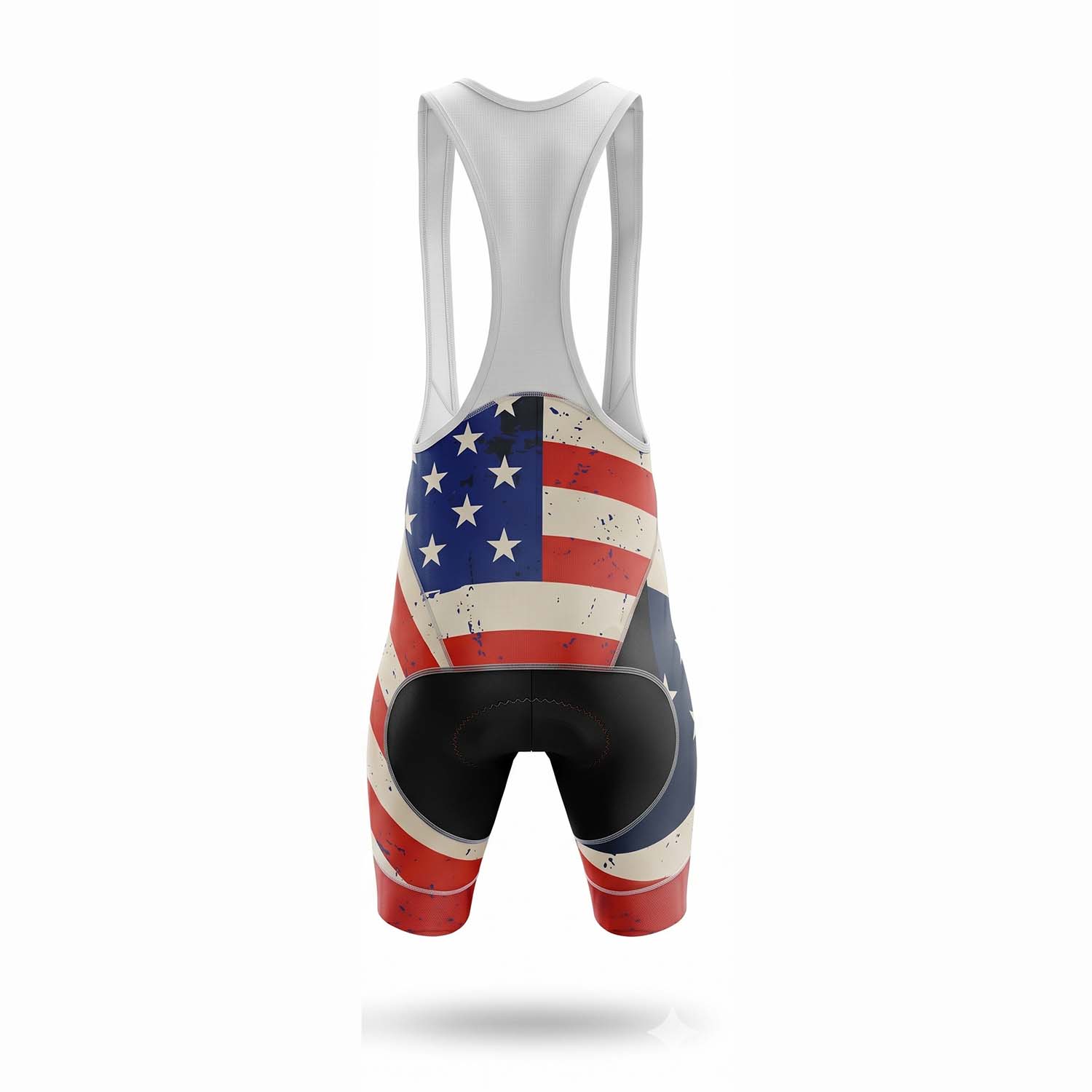 American Flag Grunge Style Performance Men's Cycling Bib Shorts 3