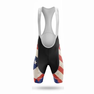 American Flag Grunge Style Performance Men's Cycling Bib Shorts - Men's Bib Short - S
