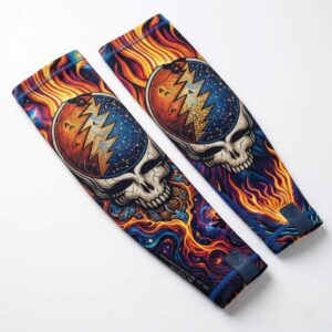 Breathable Grateful Dead Arm Sleeves for Cyclists - One Size - Black