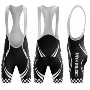 Checkered Cycling Bib Short, Custom Name Bib Short 2