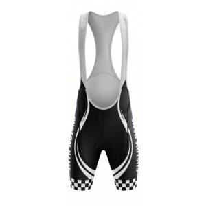 Checkered Cycling Bib Short, Custom Name Bib Short - Men's Bib Short - S