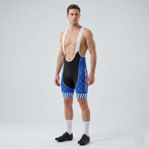Checkered Royalblue Custom Name Cycling Bib Short 1