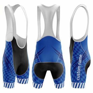 Checkered Royalblue Custom Name Cycling Bib Short 2