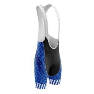 Checkered Royalblue Custom Name Cycling Bib Short - Men's Bib Short - S