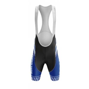 Custom Name Performance Bike Bib Shorts - Royal Blue Racing Style with Padded Chamois - Men's Bib Short - S