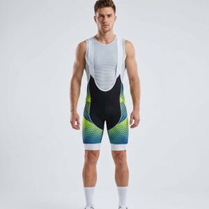 Cycling Bib Short Halftone Pattern Blue and Green 1