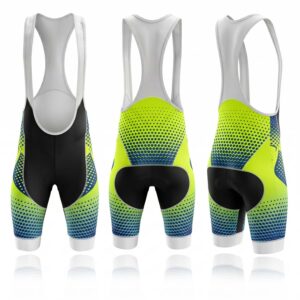 Cycling Bib Short Halftone Pattern Blue and Green 2