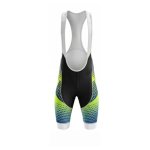 Cycling Bib Short Halftone Pattern Blue and Green - Men's Bib Short - S