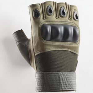 Pair Cycling Half-Finger Gloves, Suitable For Cycling, Riding Motorcycle - One Size - Forest Green